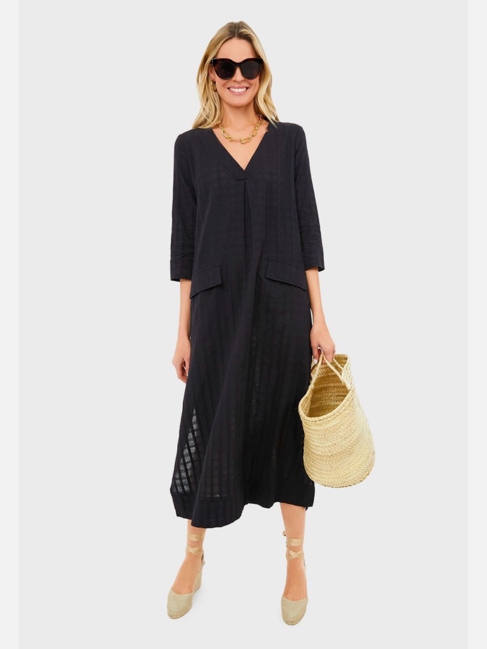 Tuckernuck pomander place black Carolina Caftan maxi dress size small